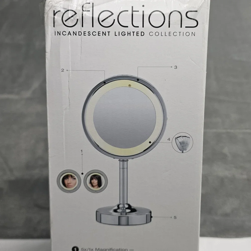 Conair Lighted Makeup Mirror with Magnification, Vanity Mirror, 1X/5X Magnifying